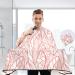 Waterproof Barber Cape - Pink Leaf Lace & Cheetah Haircut Bib | Unisex Hair Cutting Cape for Men - International Shipping - Buy Online on GoSupps.com