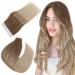 Easyouth Tape in Hair Extensions Human Hair Balayage Tape in Extensions Brown to Platinum Blonde Ombre Glue on Extensions Real Hair 14 Inch 40g 20Pcs 14 Inch #8/60/18