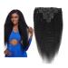 Hair Extensions Kinky Straight Clip in Hair Extensions 8-26" Thick Brazilian 100% Remy Hair Natural Black 8 Pieces with 20 Clips 120g/160g per Set Fit For Full Head Hair Pieces(10inch 160g/Set) 10inch 160g/Set