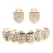 Minkissy 1 set hip-hop fangs Halloween Funny golden braces carrier accessories (-set gold) Halloween Party Funny teeth for adult grille grille false teeth vampire