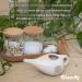 Ceramic Neti Pot with Gold Mandala Design for Nasal Rinse - Cream/Gold Color - Buy Online on GoSupps.com
