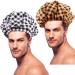 Kaiersi Shower Cap For Men Large Waterproof Bath Cap Double Layer Bathing cap Reusable Adjustable Elastic Hair Cap For Braids Locs  Dreadlocks  2 Plaid Colors