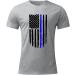 4th of July Gym Workout American Flag T-Shirt | Patriotic Letter Graphic Print | Distressed US Stars & Stripes | Small Grey - Buy Online on GoSupps.com