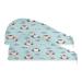 Cute Penguins in Christmas Dry Hair Cap 2 Piece Quick Drying Towel Set with Button Headband Super Absorbent Soft & Comfortable