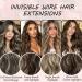 Invisible Wire Hair Extensions Clip-in Natural Wavy Synthetic 20 inch Honey Bronde - Adjustable Size - Long Curly Secret Hair Piece for Women - Buy Online on GoSupps.com