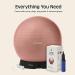 Retrospec Luna Exercise Ball - 75cm Yoga Ball for Workouts, Pregnancy, and Stability - Rose Swish Balance Ball with Pump for Office and Home Gym - Buy Online on GoSupps.com