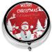 Buy Merry Christmas Mini Round Pill Box - 3 Compartment Travel Pill Organizer for Home & Office Use | International Shipping Available - Buy Online on GoSupps.com