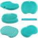 Extra Large Shower Foot Scrubber Massager with Non-Slip Suction Cups - Increase Circulation & Exfoliation - Soft Bristles - 11.8 x 9.5 Inches - Green - Buy Online on GoSupps.com