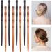 8 Pieces Wooden Hair Sticks Chinese Hair Pin Decorative Hair Stick For Ladies Bamboo Shape Hair Sticks for Buns for Women and Girls (2 Colours) - Buy Online on GoSupps.com
