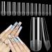 Deciniee Gel Nail Tips 240Pcs Full Cover Square Straight Nail Tips for Gel Extensions 12 Sizes False Square Nails Tips for Acrylic Nails Professional Clear Nail Tips for Salon Home Nail Design 240N-PFX