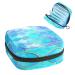 GIAPB Period Bag Sanitary Napkin Storage Bag Period Pouch Travel Makeup Bag Mermaid Blue Fish Scales Color4988