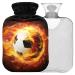 Naanle fire football hot water bottle with reference transparent hot water bottle 1l heat bottle for bed hand feet warmer pain relief heat and cold therapy
