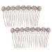 Beaupretty Flower Hairpin Comb Hair Barrettes Hair Clip Rhinestone Bobby Pins Comb Hair Pin Bride Headgear Korean Version Flower Hair Clip Comb