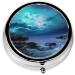 3D Graphics Space Printed Mini Round Pill Box | Portable 3-Compartment Organizer for Travel & Home Use - Buy Online on GoSupps.com
