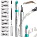 NewBang Eyebrow Pencil Set 4 Point Brow Pen Lift& Snatch Eyebrow Microblading Pen Waterproof Longlasting Natural Eye brow Stencil Mapping Set For Outlining Marking and Filling Makeup Kit-Dark Brown