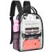 AROUVOG Mini Clear Backpack for Stadium, See Through bag small Backpacks Transparent for Sports,Stadium,Security Travel(Black) Mini Size 12"x 8.5"x 4.7"