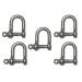 5 Pack Stainless Steel 316 Forged D Shackle 3/16" (5mm) Marine Grade Dee