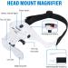 YOCTOSUN Magnifying Glasses with 4 LED Lights Headband Magnifier with 5 Detachable Lenses 1X 1.5X 2X 2.5X 3.5X Rechargeable Hands Free Lighted Head Magnifier Glass for Crafts - White - 13.1 Oz - Buy Online on GoSupps.com
