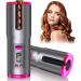 Hair Curler Cordless Curling Iron Unbound Curler USB Rechargeable Wave Wand Fast Heating Automatic Hair Curler/Automatic Curling Iron with 6 Temp & Timer Hair Curler Portable for Travel