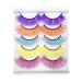Colored False Lashes 3D Faux Mink Fake Eyelashes Fluffy Halloween Party Makeup Tools 17-20mm 5 Pairs Colorful Pink Lashes Pack (Mixed colors)