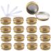 empty jars with lids cosmetic jar B0CL9KV58748 PC 10ml Blue Empty Round Aluminium Tins with Screw Lids Storage Jars Cosmetics Containers Pots with 6 Spatula (Color : Gold Size : 15ml) (Color : Gold