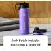 ThermoFlask Bottle with Chug Lid & Straw Lid Insulated Stainless Steel Water Bottle with Leak-Proof Lids - Cobalt - 40 Oz - Buy Online on GoSupps.com