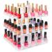 mk387 Nail polish rotating display rack (transparent) acrylic colorless 3 storage compartments