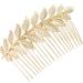 3.3 Inch Leaf Hair Combs  PAGOW Gold Rhinestone Pearl Hair Comb Clips  Hair Side Comb Clips  Faux Pearl Crystal Wedding Headpiece Hair Accessories For Women  Girls  Bride  Bridesmaid