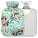 Naanle cute cute raccoon heat bottle with cover heat and cold therapy transparent hot water bottle 1 l hot water bottle for bed handfoot warmer pain relief