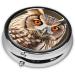 Buy Purple Printed Mini Round Pill Box - 3 Compartment Travel Organizer for Home & Office - Portable Medicine Case - Buy Online on GoSupps.com