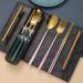 Stainless Steel Portable Tableware Student Travel to Work Spoon Chopsticks 3 Piece Set Silver - Buy Online on GoSupps.com