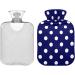Dotted Hot Water Bottle with Cover - Pain Relief & Warmth for Cramps | 1L Heating Pillow - Buy Online on GoSupps.com