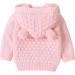 Puseky Baby Knit Sweater Hooded Ears Cardigan Coat - 6-12 Months (Pink) - Buy Online on GoSupps.com