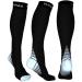 Physix Gear Sport Compression Socks for Men & Women 20-30 mmhg - Athletic Fit (1 Pair) Large-X-Large Black/Grey