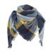 Triangular scarf women classic poncho wrap turban poncho cape with button autumn triangle triangular scarf women's scarf A blue