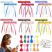 FREEBLOSS 12 Set DIY Ribbon Barette Kit Braided Grosgrain Ribbon Barrette Set DIY Hair Clips Kit Retro Ribbon Barrettes Making Kit Ribbon Hair Accessories for Girls Instructions Included