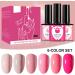 Gel Nail Polish Set Pink Gel Nail Polish 6 Colors French Manicure Gifts UV/LED Soak-Off Spring Shades Light Pink Nude Pink Nail Polish Kit for Women Nail Art Salon DIY At Home - Buy Online on GoSupps.com