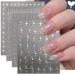 JMEOWIO 10 Sheets Star Heart Nail Art Stickers Decals Self-Adhesive Colorful Nail Supplies Nail Art Design Decoration Accessories