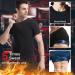 Men's Short Sleeve Sauna Shirt for Weight Loss | Sweat Body Shaper Vest for Gym Exercise - Black-Blue XL - Buy Online on GoSupps.com