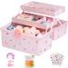 Hair Accessories Organiser Hair Clip Storage Hair Clip Organiser 3-Layer Box for Hair Accessories Storage 180 Unfold Kids Jewellery Box with Handle and DIY Stickers for Hairbands Hair Ties Clips - Buy Online on GoSupps.com