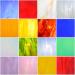 Wecrejoni 16 Sheets Variety Stained Glass Sheets,4 X 4" Cathedral Art Glass Variety Mixed Textures Glass Sheets for Stained Glass Projects, for Crafts (Mashup 1)
