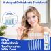 V-Shaped Orthodontic Toothbrush for Braces - 6 Count Ultra Soft Bristle Toothbrush & Head Covers for Teens & Adults - Blue - Buy Online on GoSupps.com