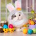 AnyDesign 2Pcs Easter Pet Bunny Hat Cute Funny Rabbit Hat with Ear Adjustable Holiday Dog Cat Head Wear Easter Party Pet Accessories Supplies for Small Dog Cat - Buy Online on GoSupps.com
