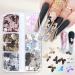 Butterfly Nail Art Glitter, 6 Girds Gold Holographic Butterfly Nail Glitter Sequins Rose Gold Sliver Gold 3D Butterfly Confetti Glitter Sticker Decals Manicure DIY Nail Decoration Gold Butterfly