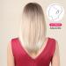 Allbell Ombre Platinum Blonde Bob Wigs with Bangs | Ash Blonde Straight Synthetic Hair for Women - Buy Online on GoSupps.com
