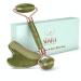 Sdara Jade Roller Gua Sha Set - Facial Roller and Massager for Slimming & Sculpting - Reduces Wrinkles & Eye Puffiness - Essential Skin Care Tools