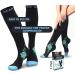 Physix Gear Compression Socks - 20-30 mmHg Graduated Athletic Fit for Men & Women - Ideal for Running, Nurses, Shin Splints, Flight Travel, Maternity Pregnancy - Boost Stamina, Circulation & Recovery - S-M Black/Blue Flower - Buy Online on GoSupps.com