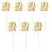 Kichvoe 30pcs Theatre Eve Dessert Topper Cocktail Gold Decor Picks Supplies Happy Birthday Sign Happy New Year Cake Topper Graduation Party Number Cupcake Paper The Sign Baby