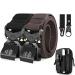 Leskyair 2 Series Men Tactical Belt Belt High -performance belt belt military hiking 3.8cm wide gift with a tm bag and water bottle clip hook black+coffee