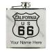 Faux Leather Flask Route 66 California Personalized Engraving Included (White Marble)